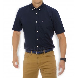 Tommy Hilfiger Biala Koszula Meska-Krotki rekaw